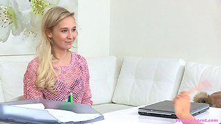 Pink dildo delights newcomer model - lady agent