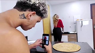 Step-mom ring a donut for her sonny to slurp while the crank films her TIFF