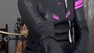 Leather Gloved Wank by Neoprene Mistress: I Cum While You Stay Denied