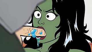 Slut She-hulk Gets Fucked on the First Date. Cartoon