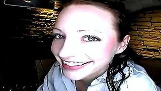 Czech amateur blowjob and fucking POV in public