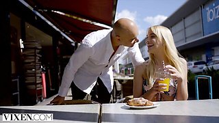 Good-looking Christian Clay and Kenna James at sexy clip