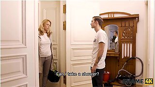 Older Lady Cant Stop The Stud From Teasing Her Sensitive Spots