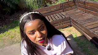Oiled up Ebony Gets a Messy Creampie