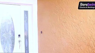 Babe gives her stepdad a blowjob