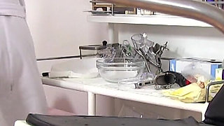 Mature gyno- freaky gyno doctor operates cam in his surgery to record patients