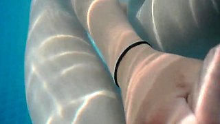 Skinny Dipping and Teasing in the Garden Pool - Amateur Teen