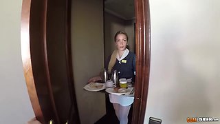 Excellent room service or unforgettable quickie with sexy maid in uniform