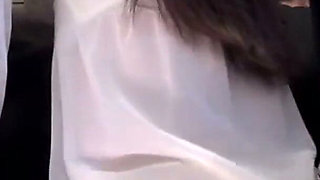 Packed Train Temptation - Married Woman's Panties Show, Turning Into a Secret Mutual Tease