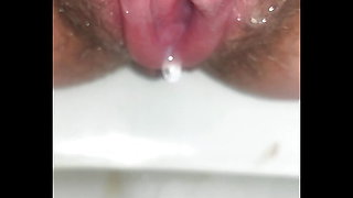 My Pumped Hairy Cunt Pissing