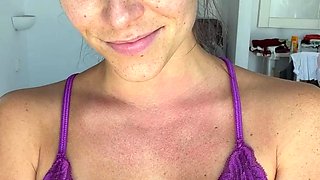 Chubby Brunette Big Boobs Dildo Masturbation