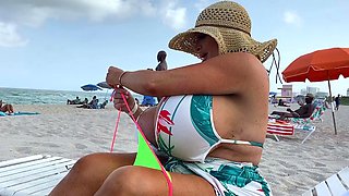 Topless beach woman big boobs Candid HQ