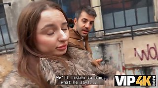 Vip4k. he wasn't providing her Huge Tits any delight, so she decided to pound a stranger right in front of him