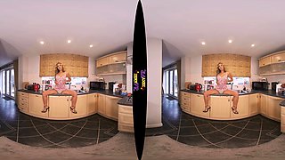 Sexy Blonde Babe With Big Boobs Strips Bra