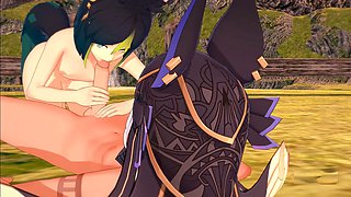 Genshin Impact yaoi - Tighnari and Cyno get sucked off and banged