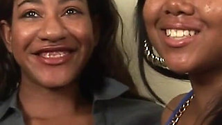 Danielle and Robin Skye play with toys in strap-on sex porn