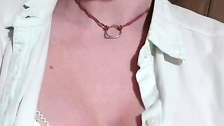 Busty blonde milf with amazing ass does deep throat in POV