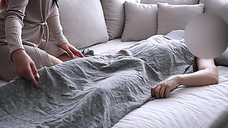 Morning Masturbation. It's the Only Way to Get Him Out of Bed. First He Has to Cum Warm Semen and Then He Has to Get up