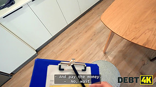 DEBT4k. Sexy college whore is fucking with a house manager