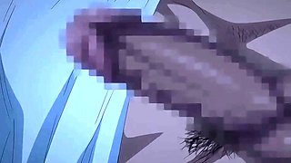 Brunette cums to hentai