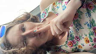 Bare boobs and bush on the bus! Possibly my naughtiest public play yet?