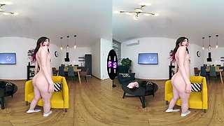 Luna Lynx rides cock in reverse cowgirl with long hair