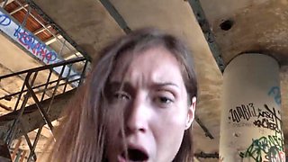 Natural Mina K fucked at the abandoned construction site