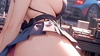 Hot Anime Girls & Turbo Thrills Micro Clips With Car Toon