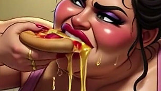 Horny Pregnant BBW Smoking & Pissing - Massive Belly Pee on Floor