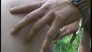 Young redhead slut walks in the woods and loves to gets fucked hard in the grass!