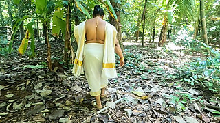 Kerala Style Traditional Set Mundu, Girl Getting Naked Outdoor Exposing Her Sexy Nude Body.