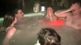 Jacuzzi Orgy with Hot Latina Babes Yael Stc & Keila Bassi - Foursome Blowjob and Ass Spreading