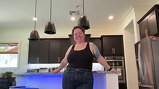 NIKKISFETISHES Curvy brunette teases in kitchen