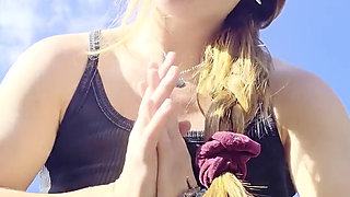 Redhead Preps Ass for Anal with Big Metal Plug