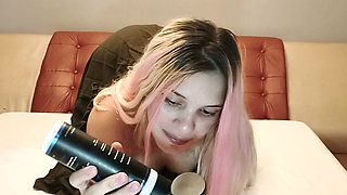 Pregnant Woman Sits on Big Dildo and Masturbates Her Strong Pussy