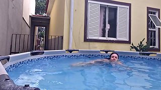 Your Naked Slut Neighbor Showing Off In The Pool For You