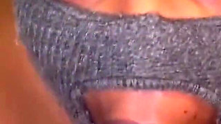 Squeezing My Big Boobs Sucking Big Dildo