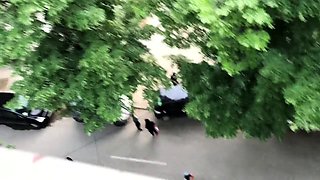 Public Balcony Anal with a Sexy Blonde Teen