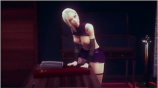 3d Hentai Ino Yamanaka Rubs Her Pussy On The Table
