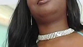 Camrie Foxxx and Her Ebony Skin Accent the Blue Stockings Which Call Forth the BBC.