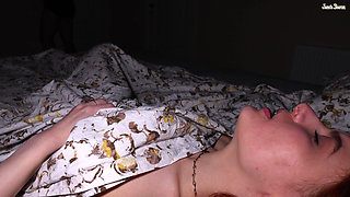 You Fuck Me? After a Hot Fuck Under the Covers, She Greedily Swallows Cum From a Bick and Pussy Juices!