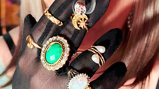 Nylon British Mature Tina Snua Smoking A Cigarette In Nylon Elbow Gloves & Jewellery - Smoker OMI OME Snap Inhale Drifting