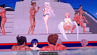 Zenless Zone Zero - Wild Sex Yacht Party with Velina, Belle & Remielle - 3D Hentai Animations