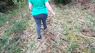 Complete Naked Girl in the Woods and Whipping Her Body and Genitals