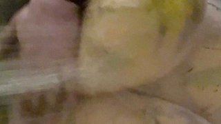 Amateur young brunette enjoys dildo on solo masturbation