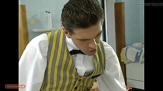 German Teen Vivienne Clash Seduced by Butler - Blonde Petite with Big Natural Tits in Kitchen Fuck