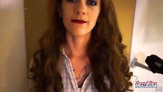 Tattooed Ginger-haired Bombshell Cassie Gives A Deep Ass job And Fellates A Yam-sized Penis!