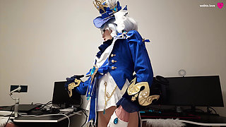 The Kinky Furina From Genshin Impact Prefers Aether's Nutritious Cum, Which Is Supposed to End up in Her Shaved Pussy