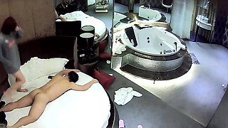 Beautiful brunette caught fucking on hidden cam massage