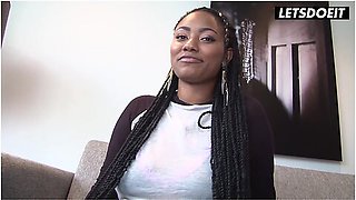 Ebony Goddess Picked Up For Steamy Sex With Interviewer